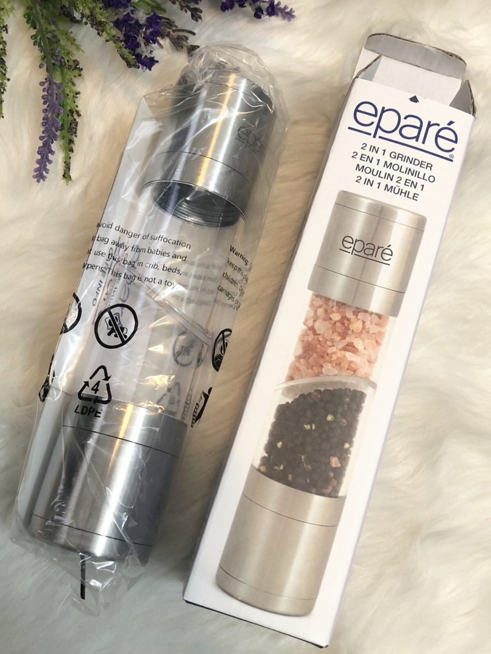 EPARE 2 IN 1 Salt & Pepper Grinder Shaker NEW Adjustable Kitchen Gadget Gift